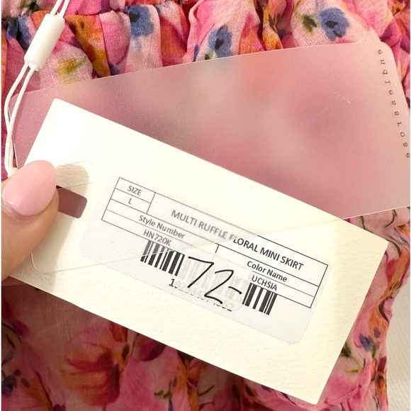 NWT pink & orange floral ruffle skirt/top | Size L - Picture 4 of 5